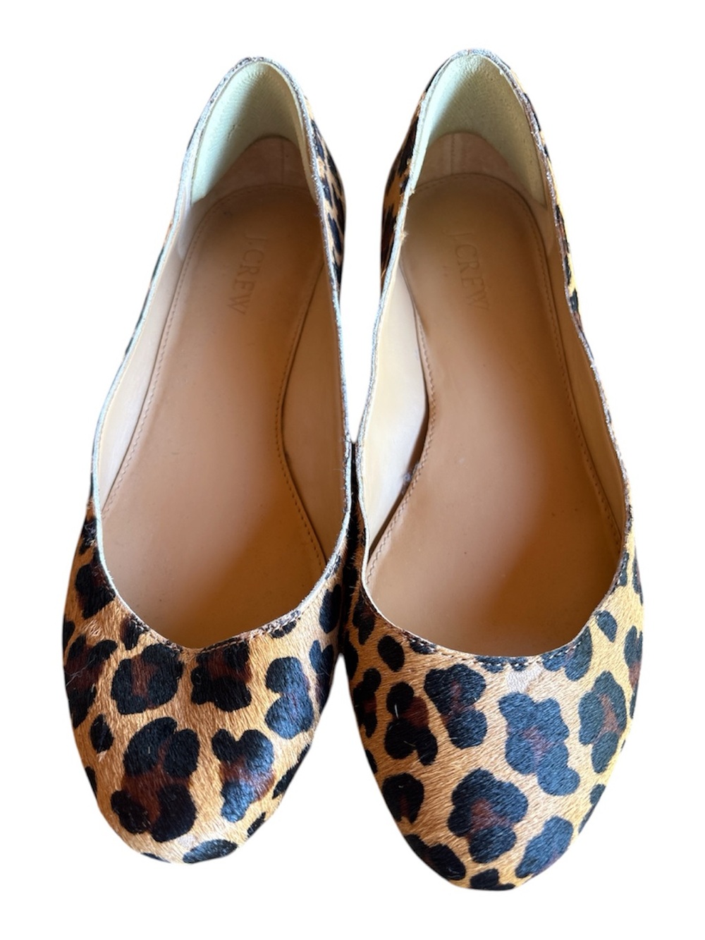 J. Crew Leopard-Print Ballet Flats in Tan and Black